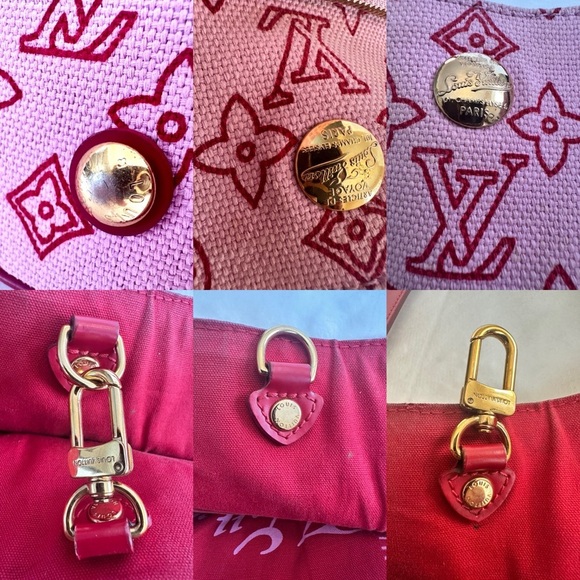 Louis Vuitton Monogram Red Canvas Cabas Ipanema - Picture 8 of 9